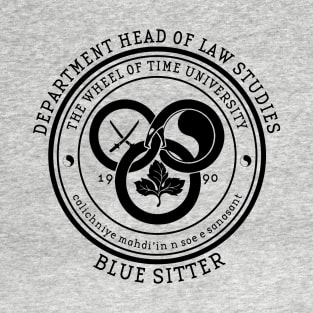 The Wheel of Time University - Dept. Head of Law Studies (Blue Sitter) T-Shirt